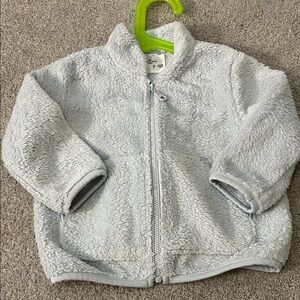 Uniqlo baby fleece jacket 12-18 mo baby blue zipper pockets